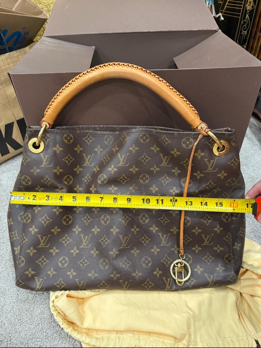 Louis Vuitton Brown Monogram Canvas Shoulder Bag with Vachetta Handle